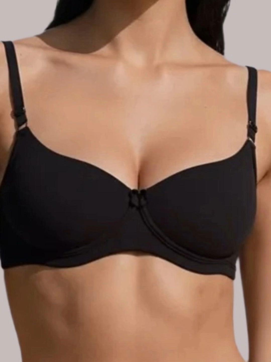 Wirefree, Padded, Plus Size, Cotton ,Medium Coverage ,Tshirt Bra, Eden 110,Black