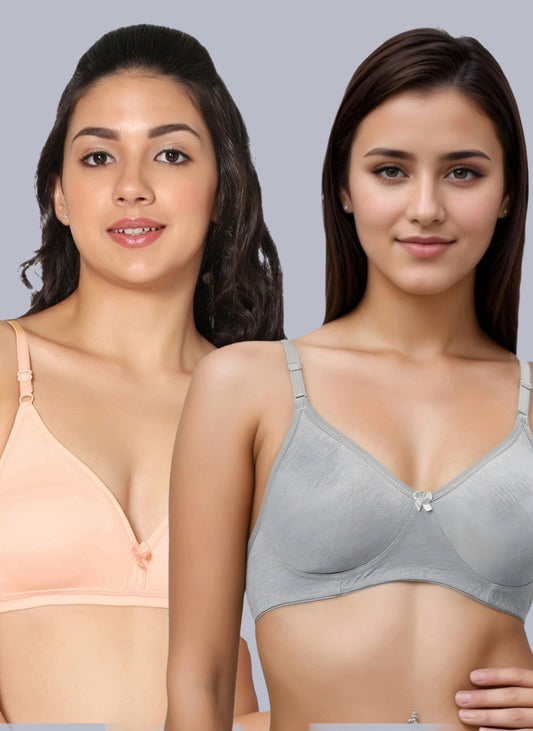 Eden02 Non Padded Medium Coverage Bra (Pack of 2)