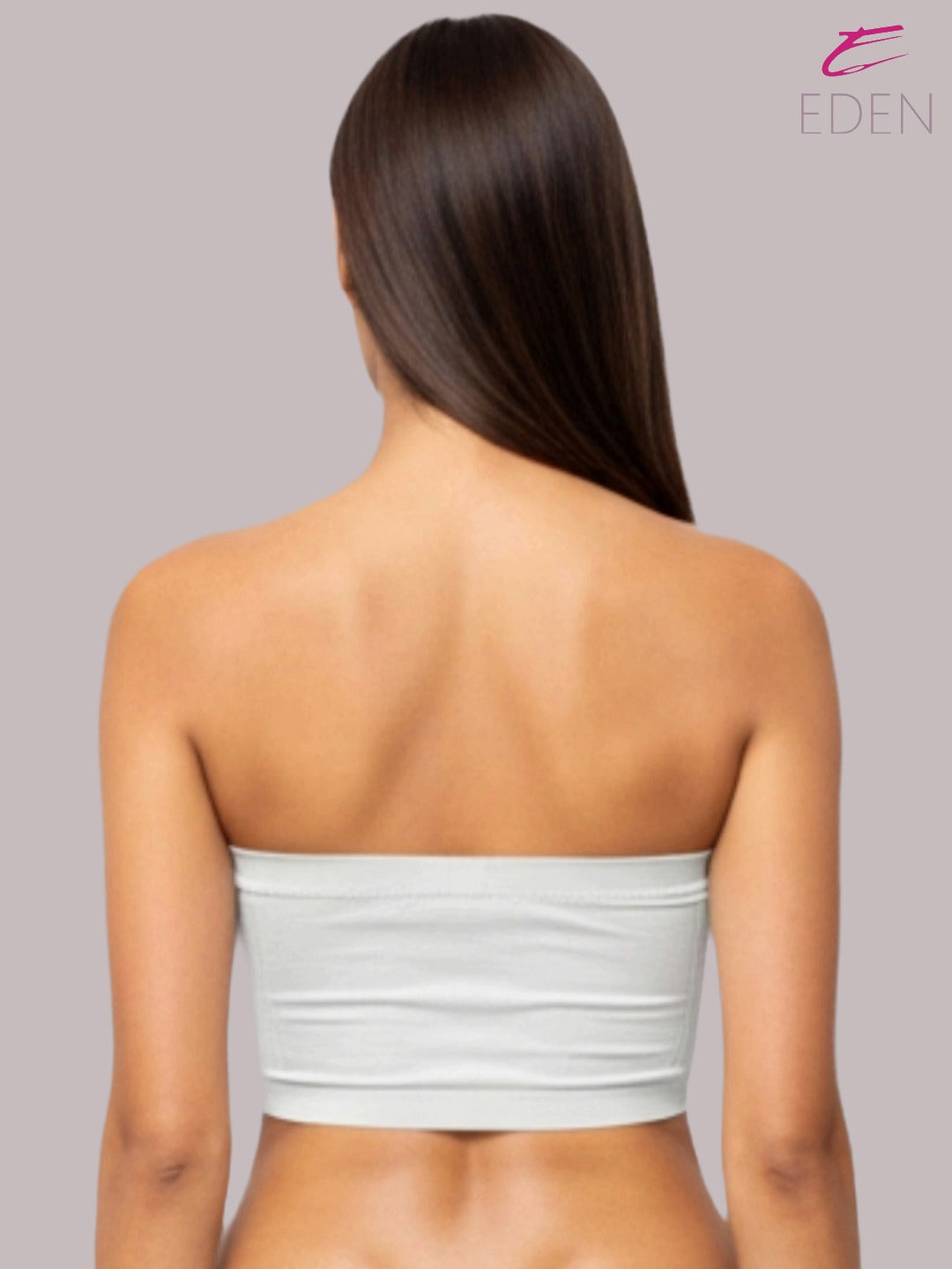 soft Padded, Non-Wired, Simply Soft, Strapless , Seamless, Bandeau Bra ,Slip On ,Elastane fabric,White