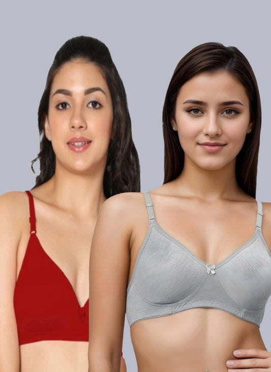 Eden02 Non Padded Medium Coverage Bra (Pack of 2)