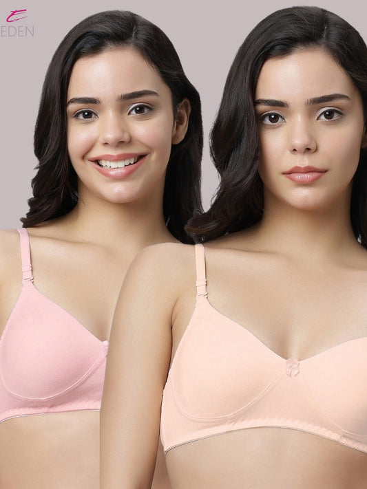 Non Padded, Plus Size, Full Coverage ,Everyday Bra ,T-shirt Bra,Peach-Pink