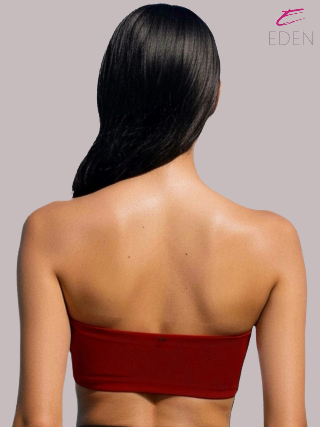 Non Padded, Non-Wired, Simply Soft, Strapless , Seamless, Bandeau Bra ,Slip On ,Nylon,Maroon