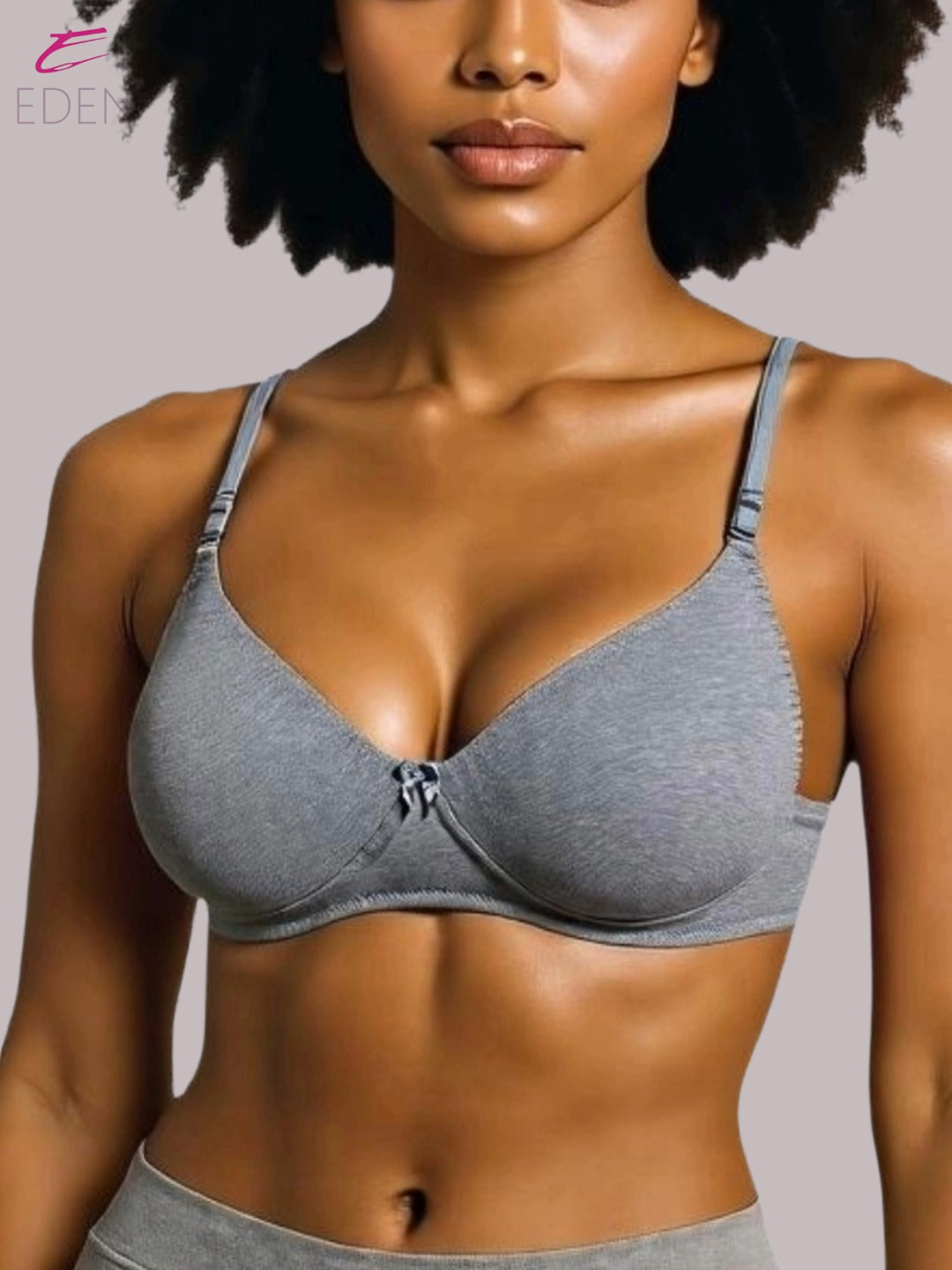 Wirefree ,Non Padded, Cotton ,Medium Coverage, Tshirt Bra ,Mgrey