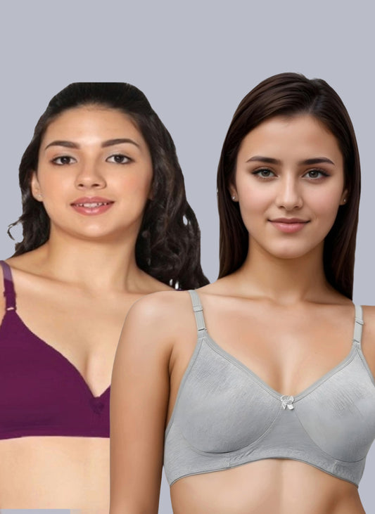 Eden02 Non Padded Medium Coverage Bra (Pack of 2)