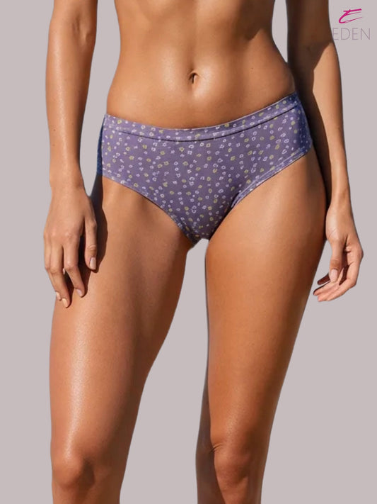 Eden ,Medium Rise, Full Coverage,  printed,Hipster Panty-IE054 ,Lilac