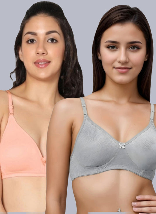 Eden02 Non Padded Medium Coverage Bra (Pack of 2)