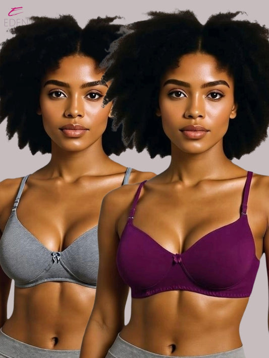 Wirefree ,Non Padded, Cotton ,Medium Coverage, Tshirt Bra ,Wine-Grey