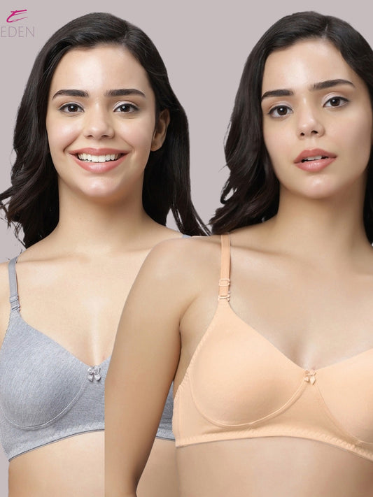 Non Padded, Plus Size, Full Coverage ,Everyday Bra ,T-shirt Bra,Skin-Grey