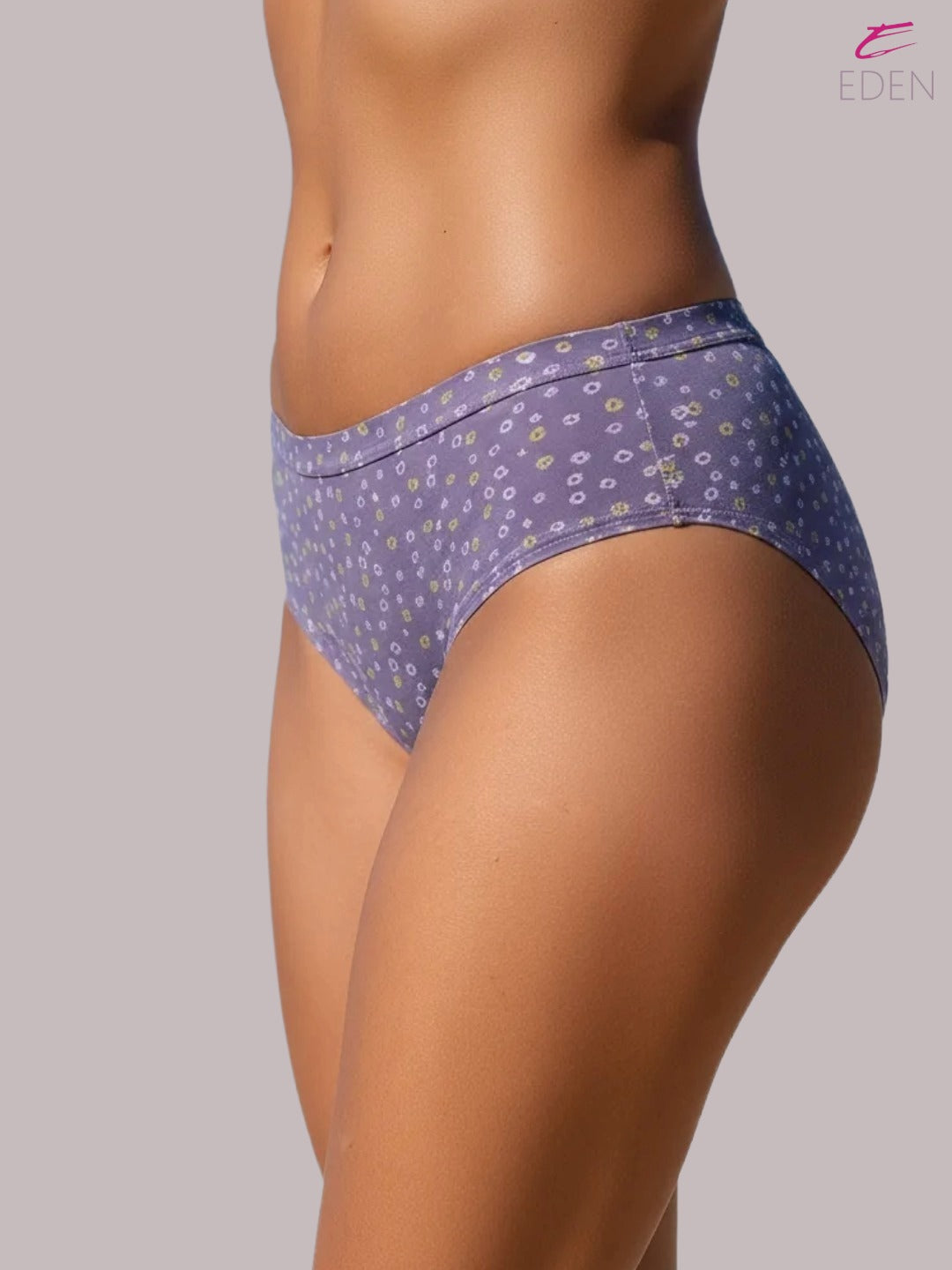 Eden ,Medium Rise, Full Coverage,  printed,Hipster Panty-IE054 ,Lilac