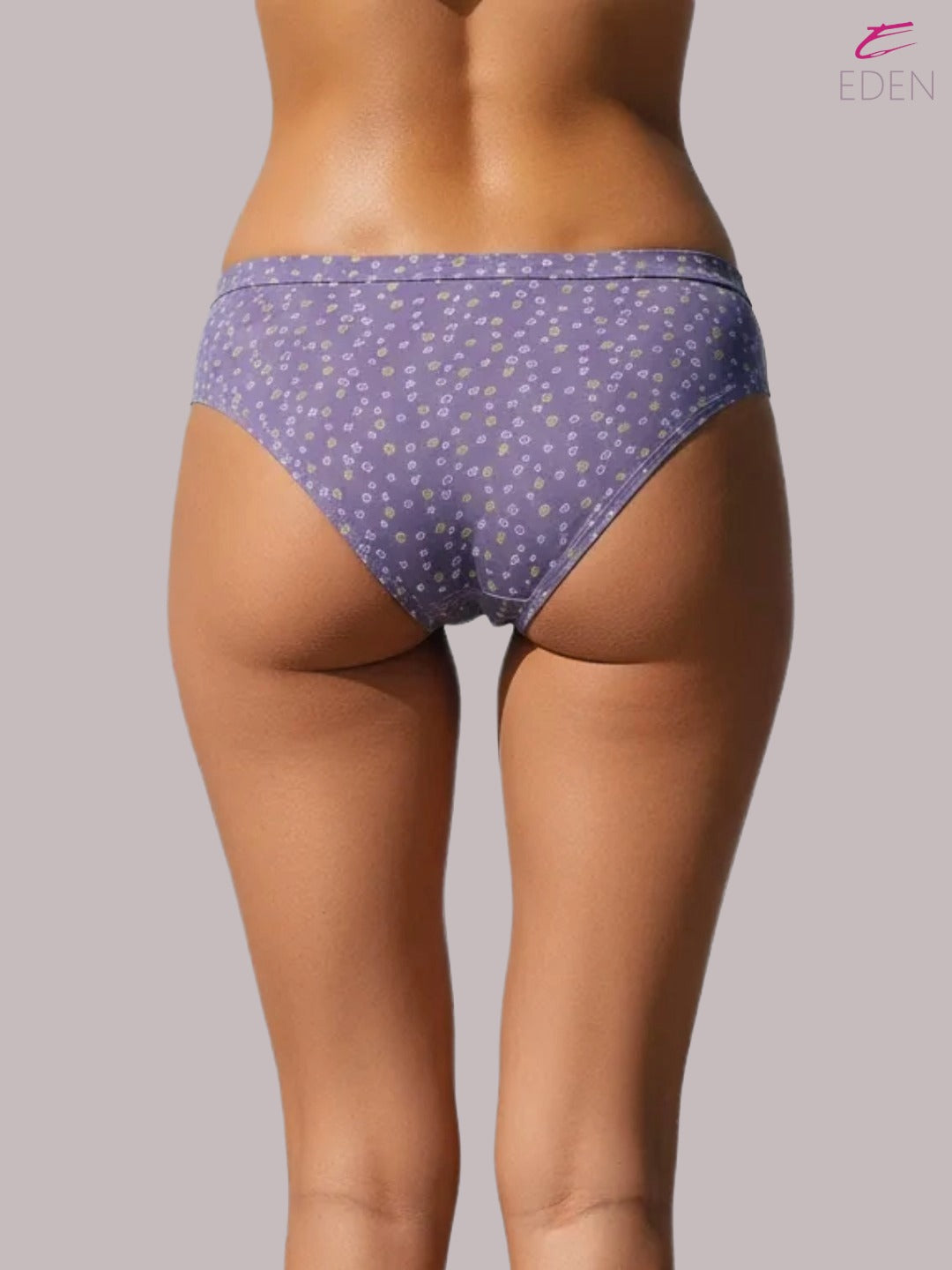Eden ,Medium Rise, Full Coverage,  printed,Hipster Panty-IE054 ,Lilac