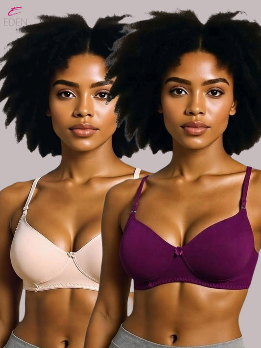 Wirefree ,Non Padded, Cotton ,Medium Coverage, Tshirt Bra ,Skin-Wine