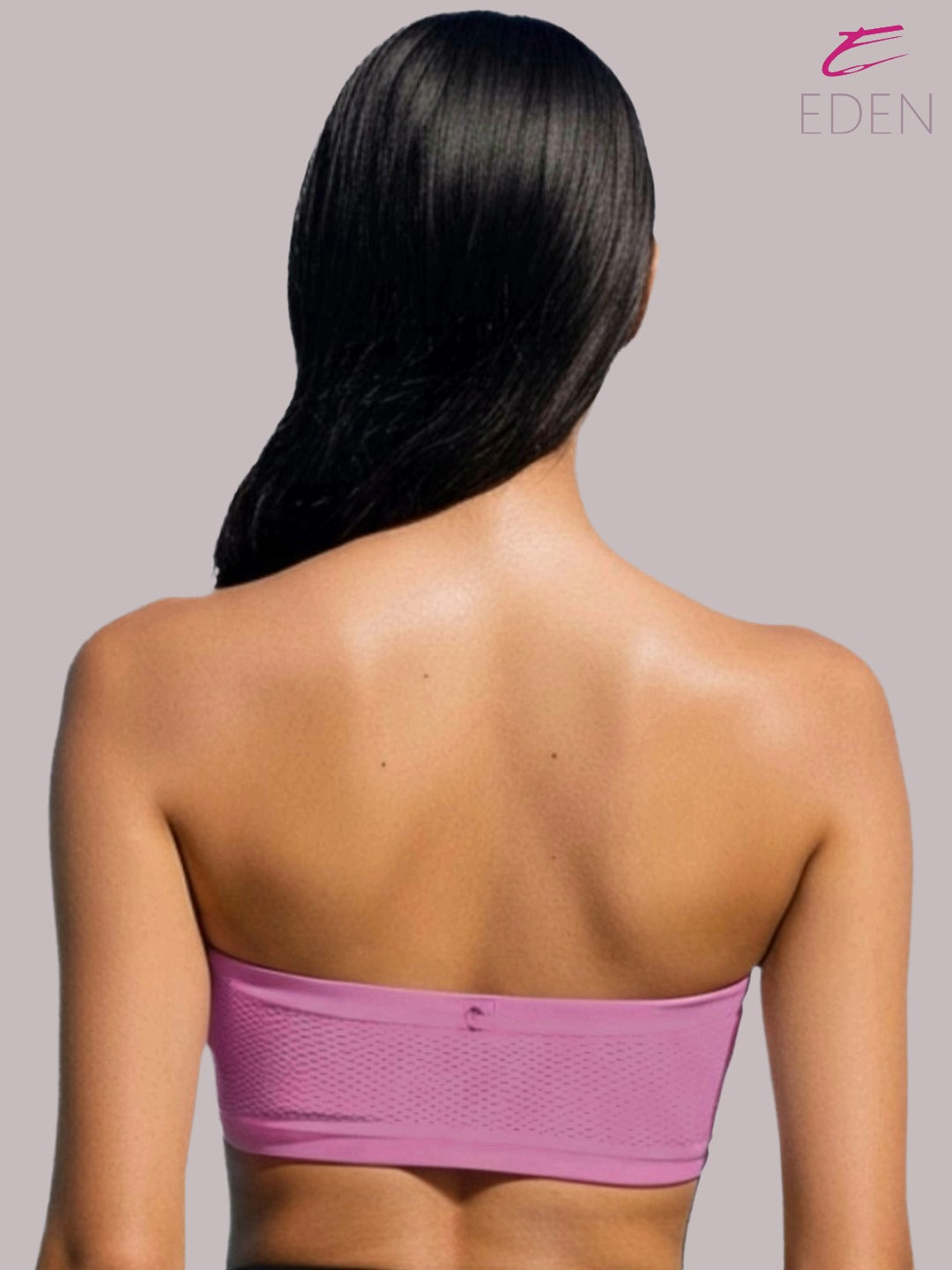 Non Padded, Non-Wired, Simply Soft, Strapless , Seamless, Bandeau Bra ,Slip On ,Nylon,Onionpink