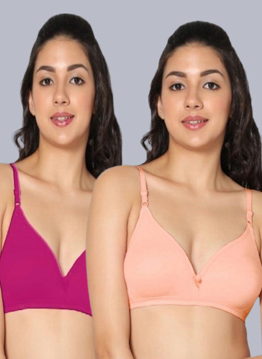 Eden02 Non Padded Medium Coverage Bra (Pack of 2)