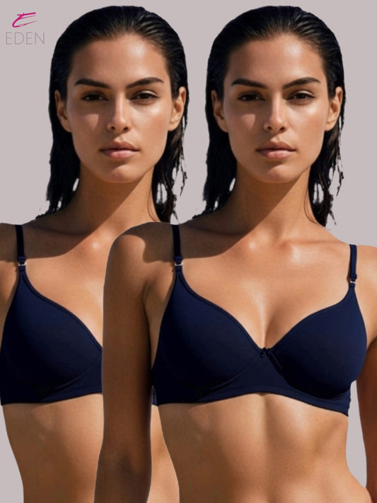 Wirefree ,Non Padded, Cotton ,Medium Coverage, Tshirt Bra ,Black