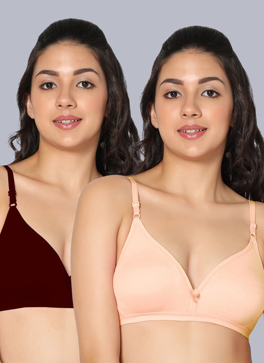 Eden02 Non Padded Medium Coverage Bra (Pack of 2)