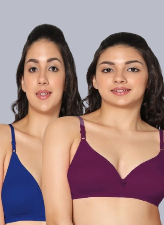 Eden02 Non Padded Medium Coverage Bra (Pack of 2)