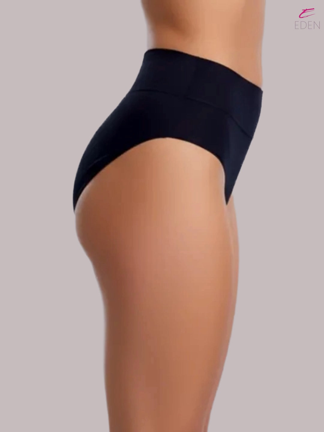 High Rise,Full Coverage,Tummy Tucker, Solid Panty, Inner Elastic,Broad Band,Black