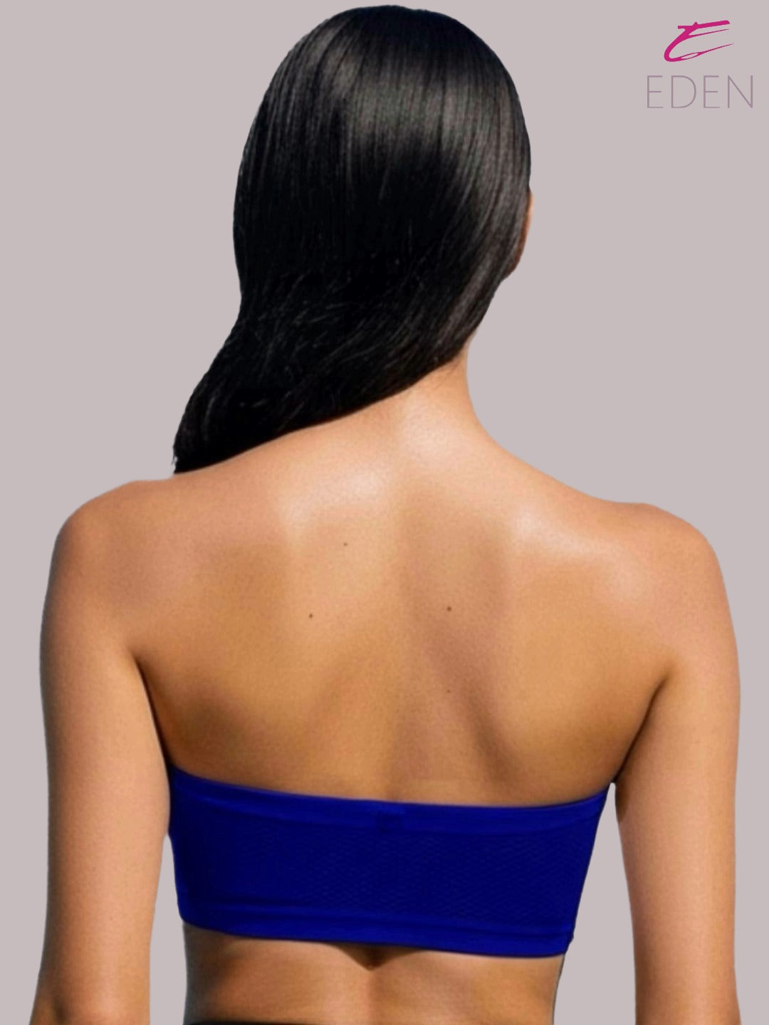 Non Padded, Non-Wired, Simply Soft, Strapless , Seamless, Bandeau Bra ,Slip On ,Nylon,Navy