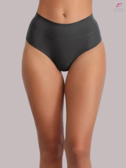 High Rise,Full Coverage,Tummy Tucker, Solid Panty, Inner Elastic,Broad Band,Charcoal