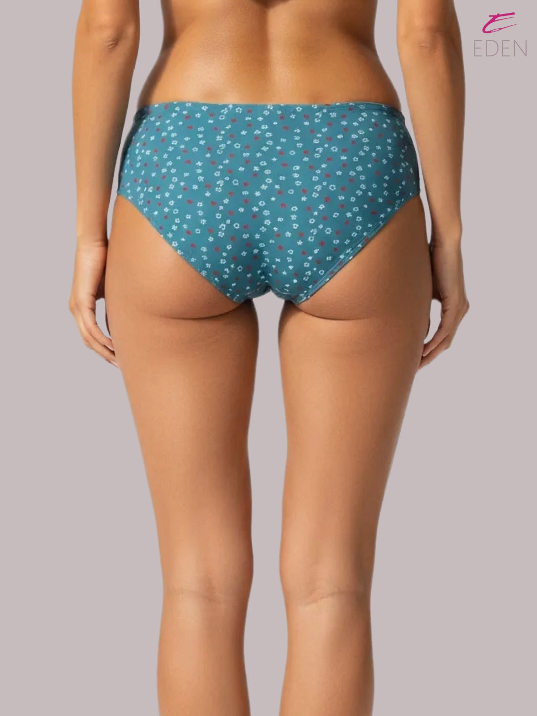 Eden ,Medium Rise, Full Coverage,  printed,Hipster Panty-IE052 ,Indigo