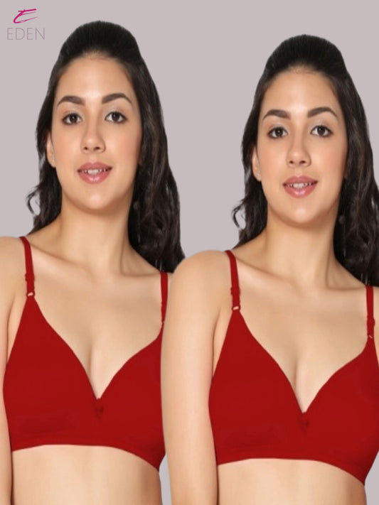Wirefree Non Padded Cotton Medium Coverage Tshirt Bra Eden 02