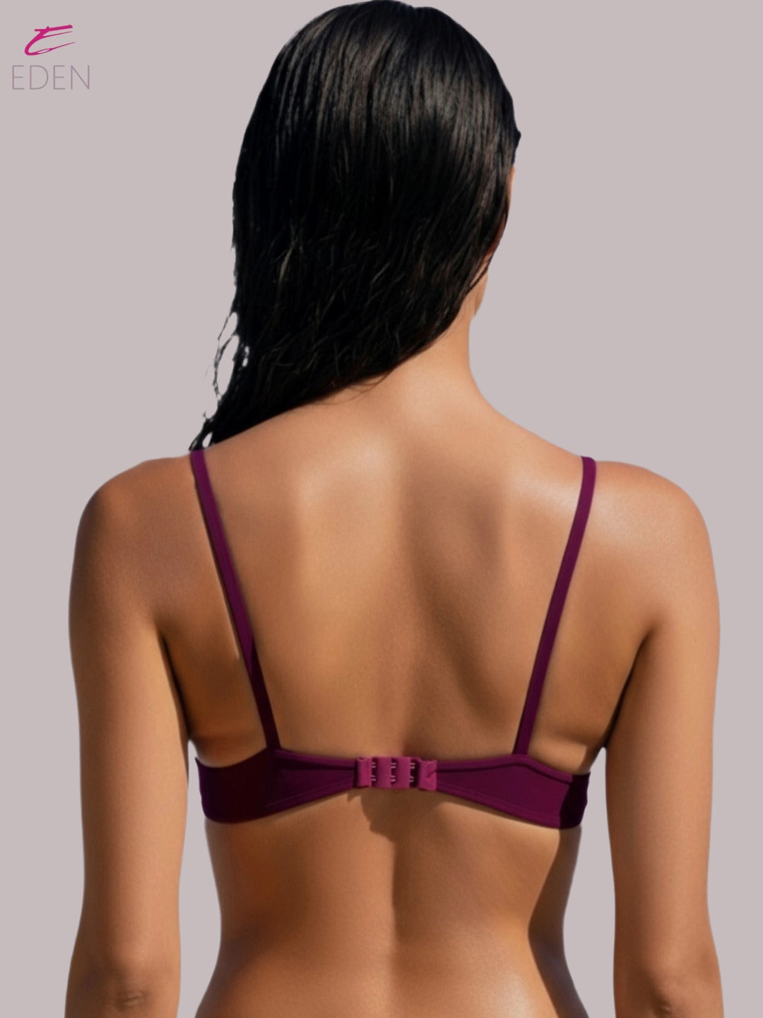 Wirefree ,Non Padded, Soft Cotton ,Medium Coverage, Tshirt Bra, Lace Styling,Maroon