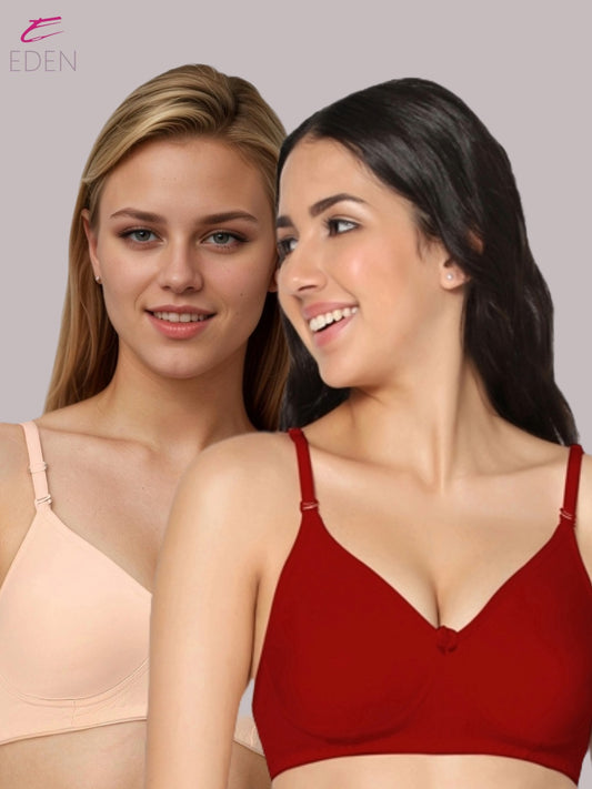 Lightly Padded Non-Wired Simply Soft T-Shirt Bra Eden01