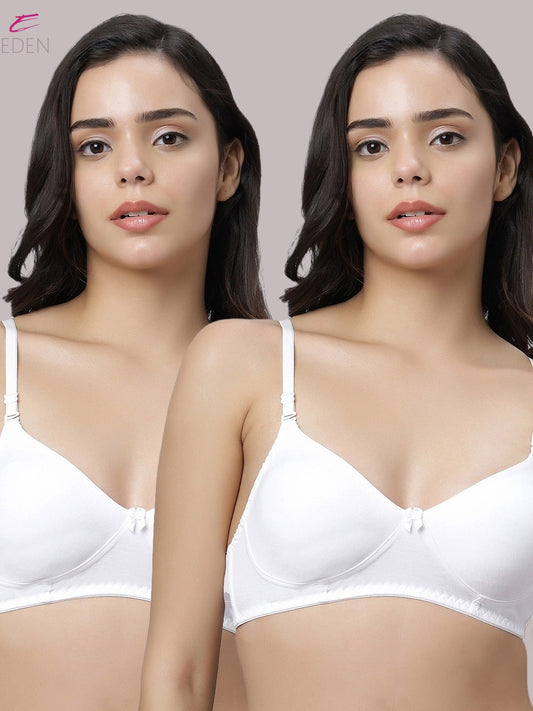 Non Padded, Plus Size, Full Coverage ,Everyday Bra ,T-shirt Bra,White