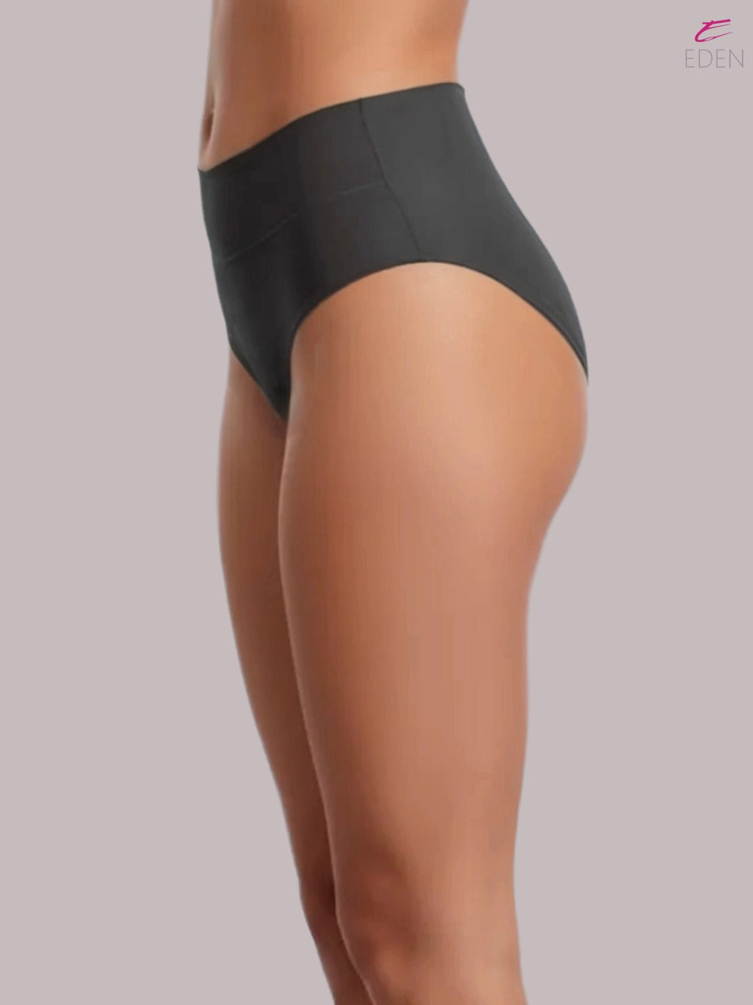 High Rise,Full Coverage,Tummy Tucker, Solid Panty, Inner Elastic,Broad Band,Charcoal