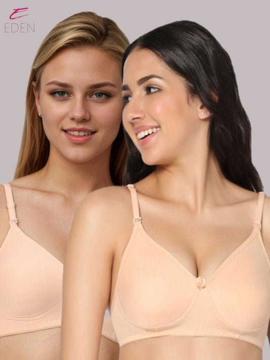 Lightly Padded, Non-Wired, Simply Soft, T-Shirt Bra ,Peach-Skin