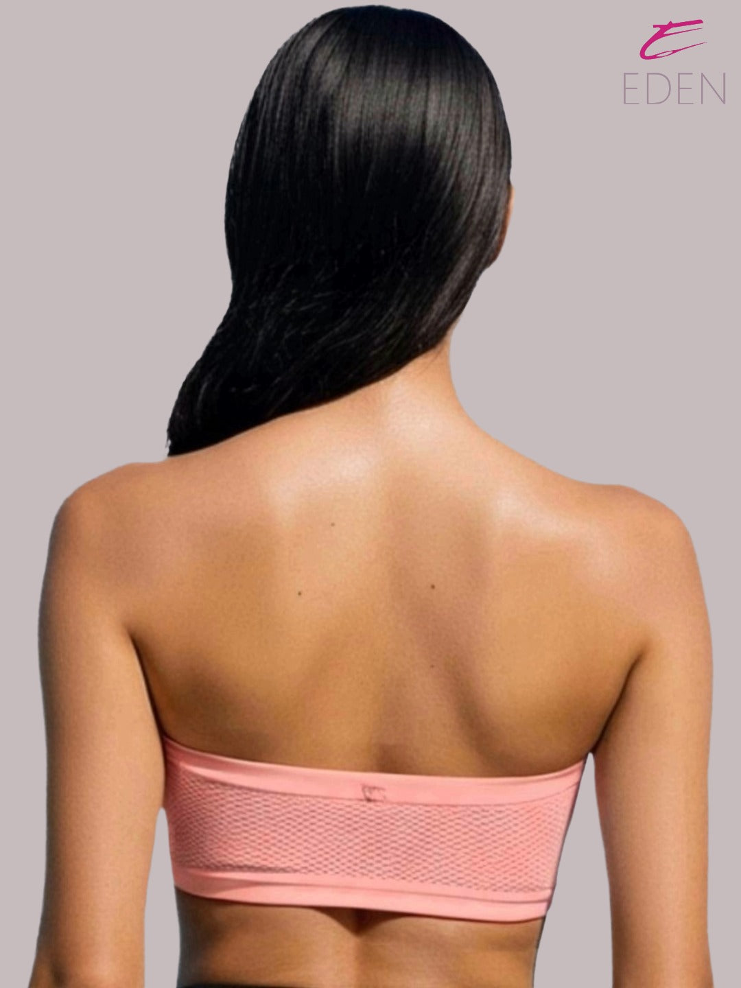 Non Padded, Non-Wired, Simply Soft, Strapless , Seamless, Bandeau Bra ,Slip On ,Nylon,peach