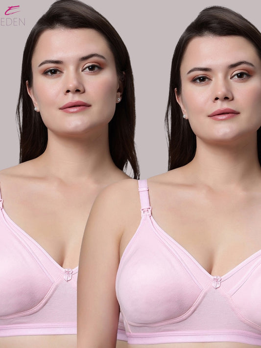 Non Wired, Non-padded ,Full Coverage, Maternity Bra, Pink
