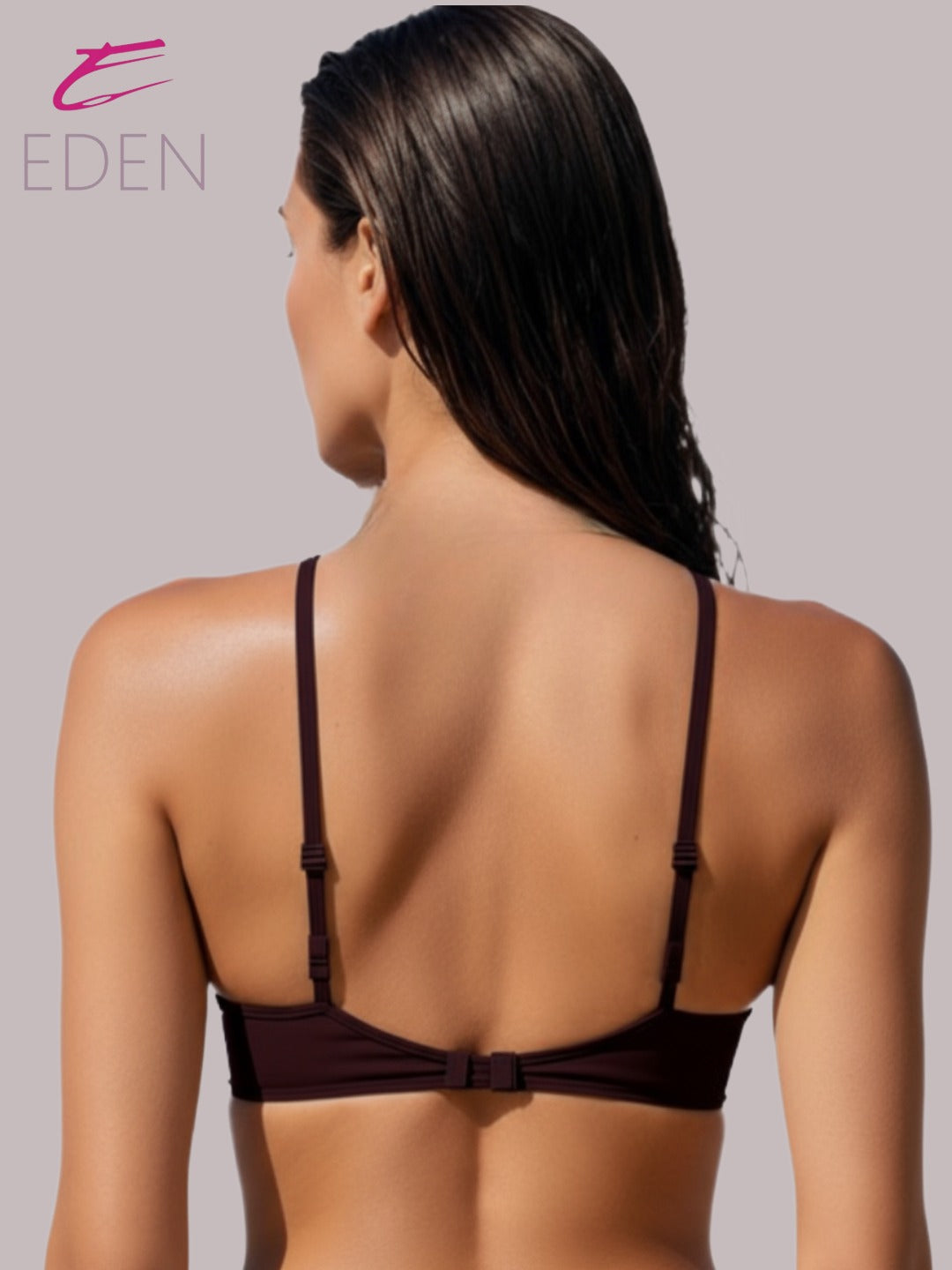 Padded, Non-Wired, Medium Coverage, Soft Cups, Invisi Neckline, polyamide, T-Shirt Bra, Coffee