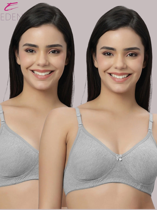 Lightly Padded, Non-Wired ,Simply Soft, T-Shirt Bra,Grey