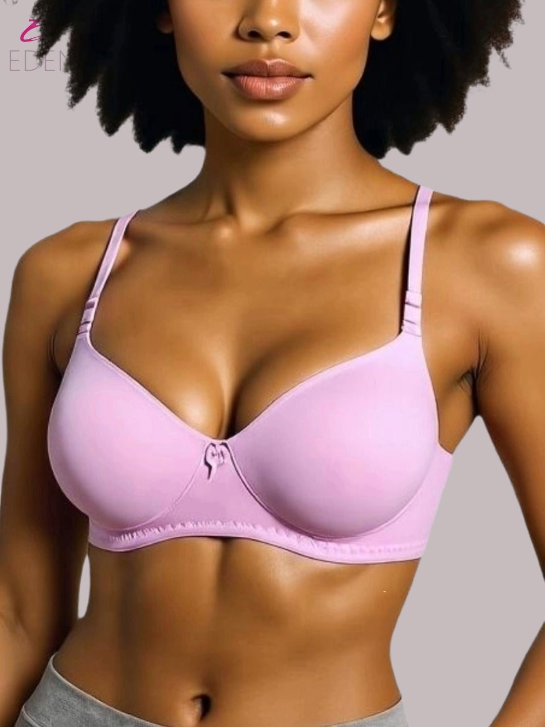 Wirefree ,Non Padded, Cotton ,Medium Coverage, Tshirt Bra ,Pink