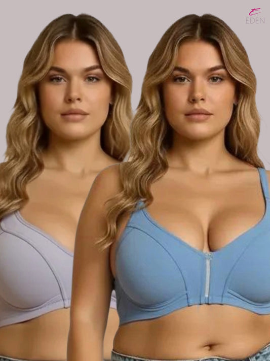 Eden,Plus Size ,Minimizer Bra ,Full Coverage ,Nonwired, Non Padded ,super support ,lacy bra,Icyblue-Grey,Pack of 2