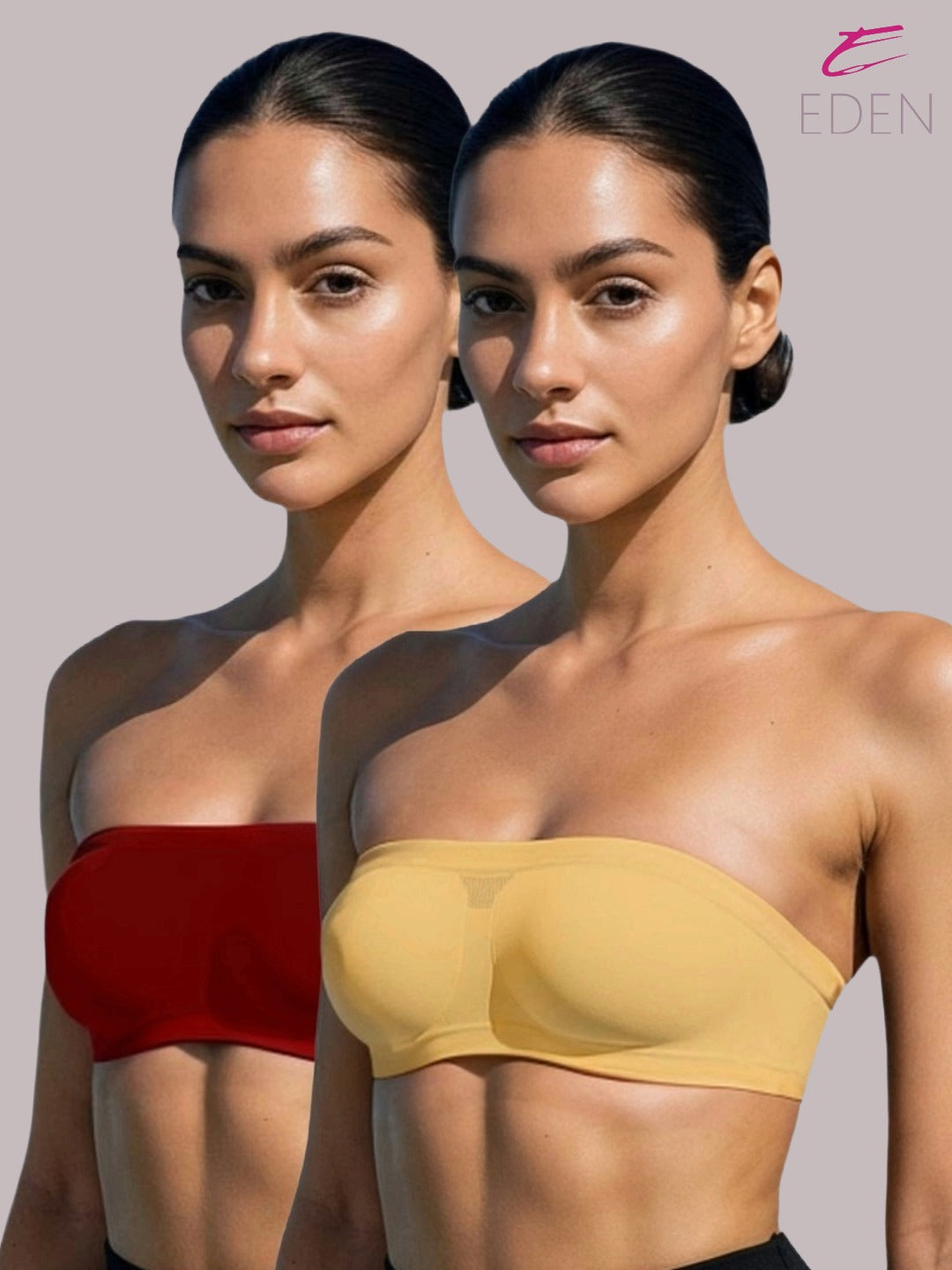 Non Padded, Non-Wired, Simply Soft, Strapless , Seamless, Bandeau Bra ,Slip On ,Nylon,Maroon,Skin
