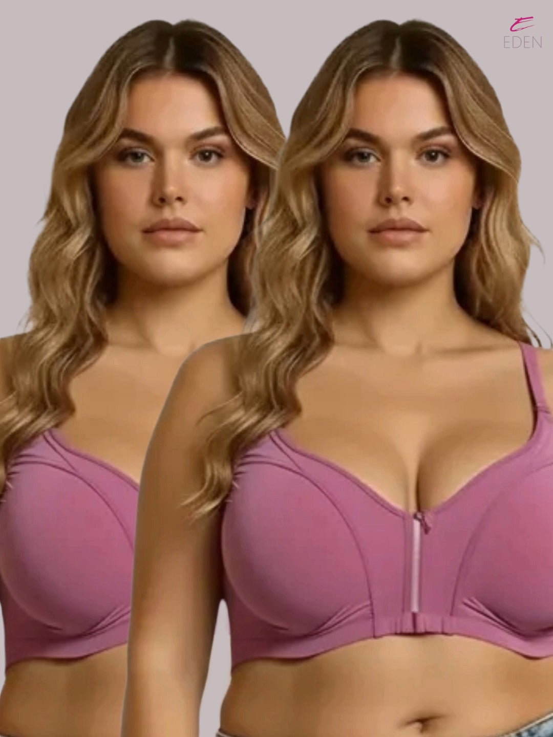 Eden,Plus Size ,Minimizer Bra ,Full Coverage ,Nonwired, Non Padded ,super support ,lacy bra,Mauvepink,Pack of 2