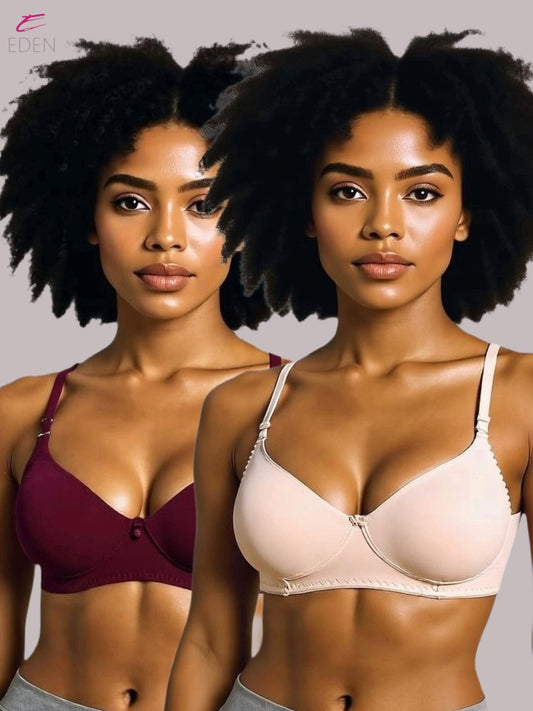 Wirefree ,Non Padded, Cotton ,Medium Coverage, Tshirt Bra ,Maroon-Skin