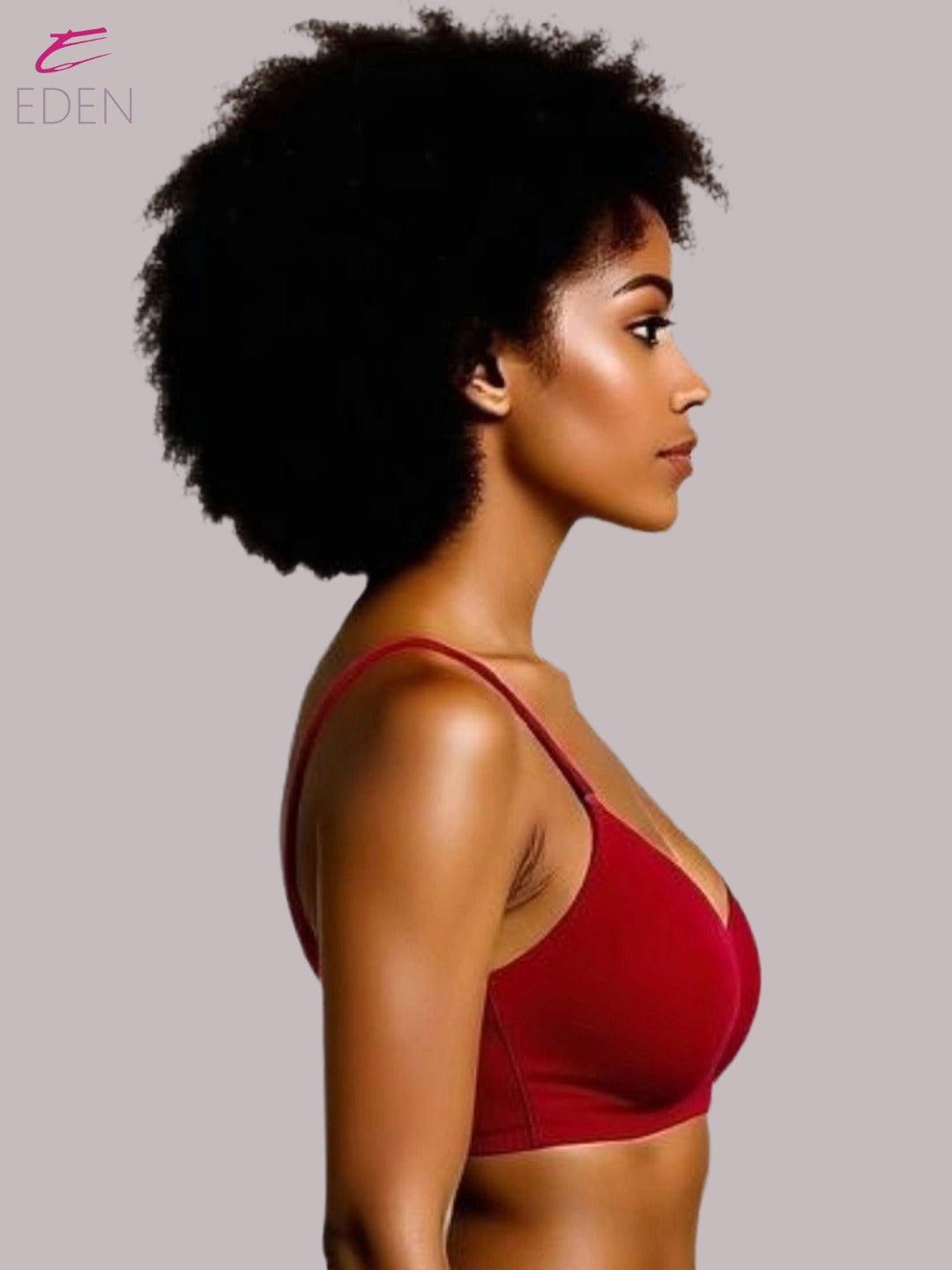 Wirefree ,Non Padded, Cotton ,Medium Coverage, Tshirt Bra ,Red