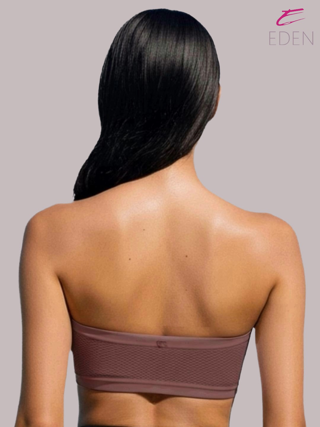 Non Padded, Non-Wired, Simply Soft, Strapless , Seamless, Bandeau Bra ,Slip On ,Nylon,Peat