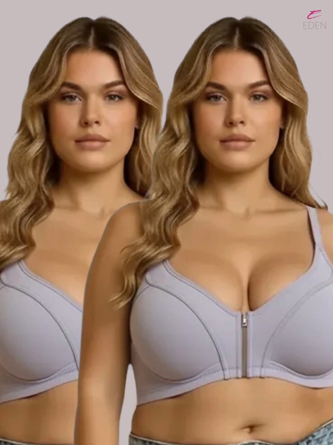 Eden,Plus Size ,Minimizer Bra ,Full Coverage ,Nonwired, Non Padded ,super support ,lacy bra,Grey,Pack of 2