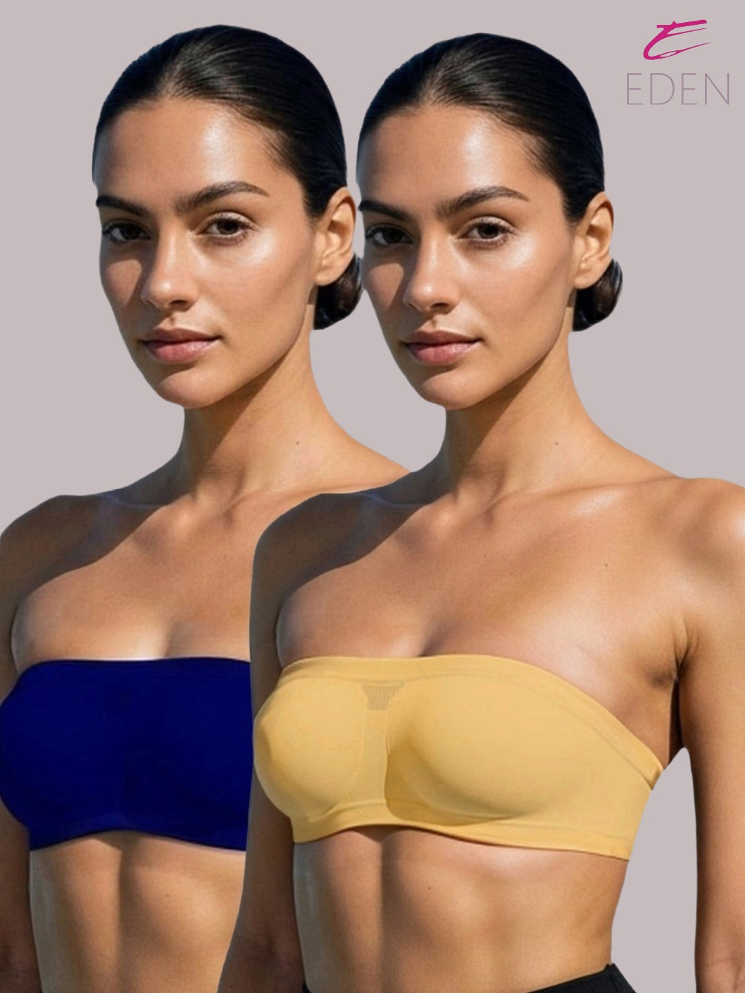 Non Padded, Non-Wired, Simply Soft, Strapless , Seamless, Bandeau Bra ,Slip On ,Nylon,Skin,navy