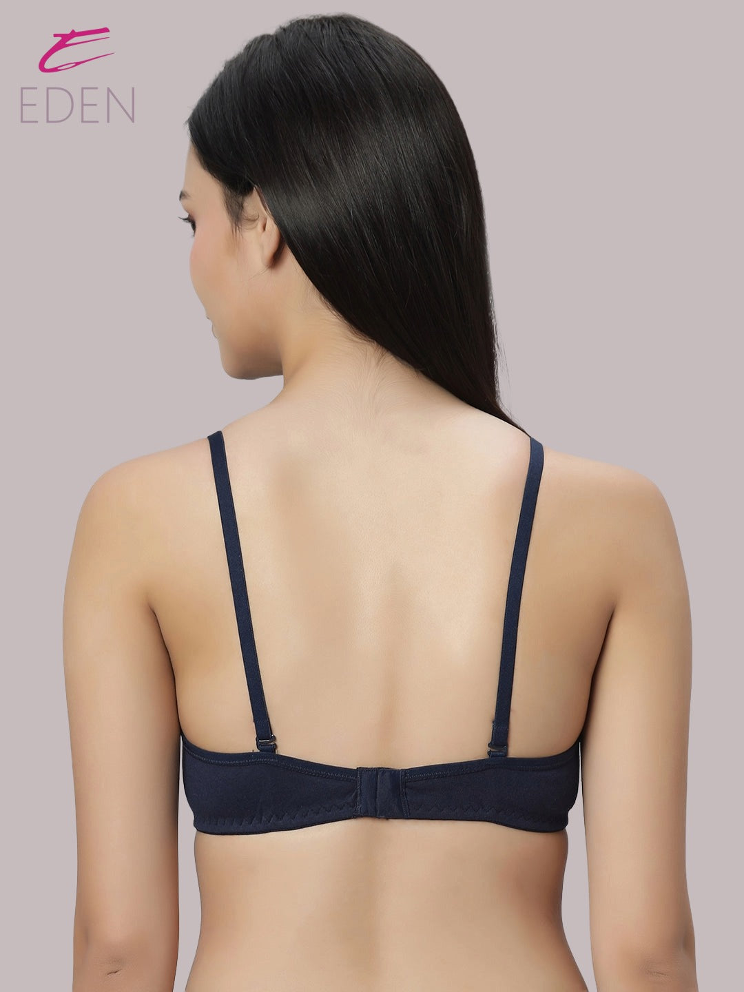 Lightly Padded, Non-Wired ,Simply Soft, T-Shirt Bra,Navyblue