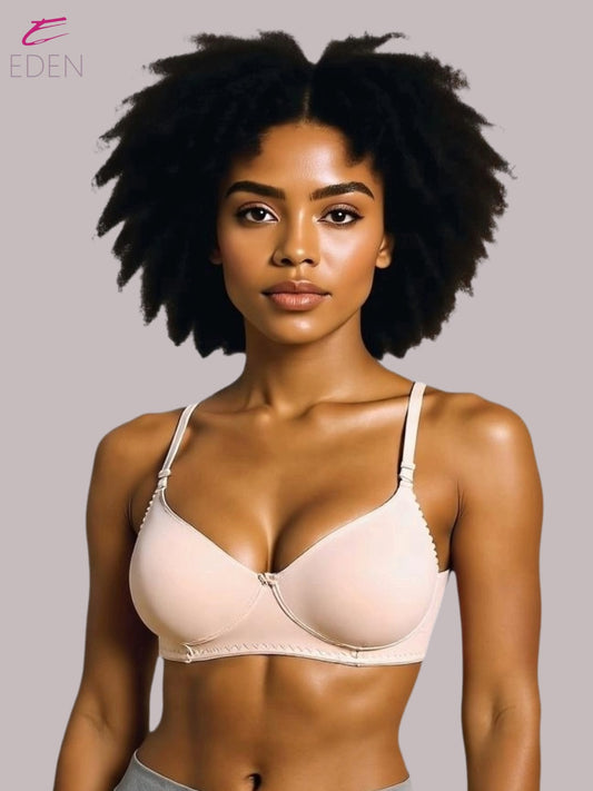 Wirefree ,Non Padded, Cotton ,Medium Coverage, Tshirt Bra ,Skin
