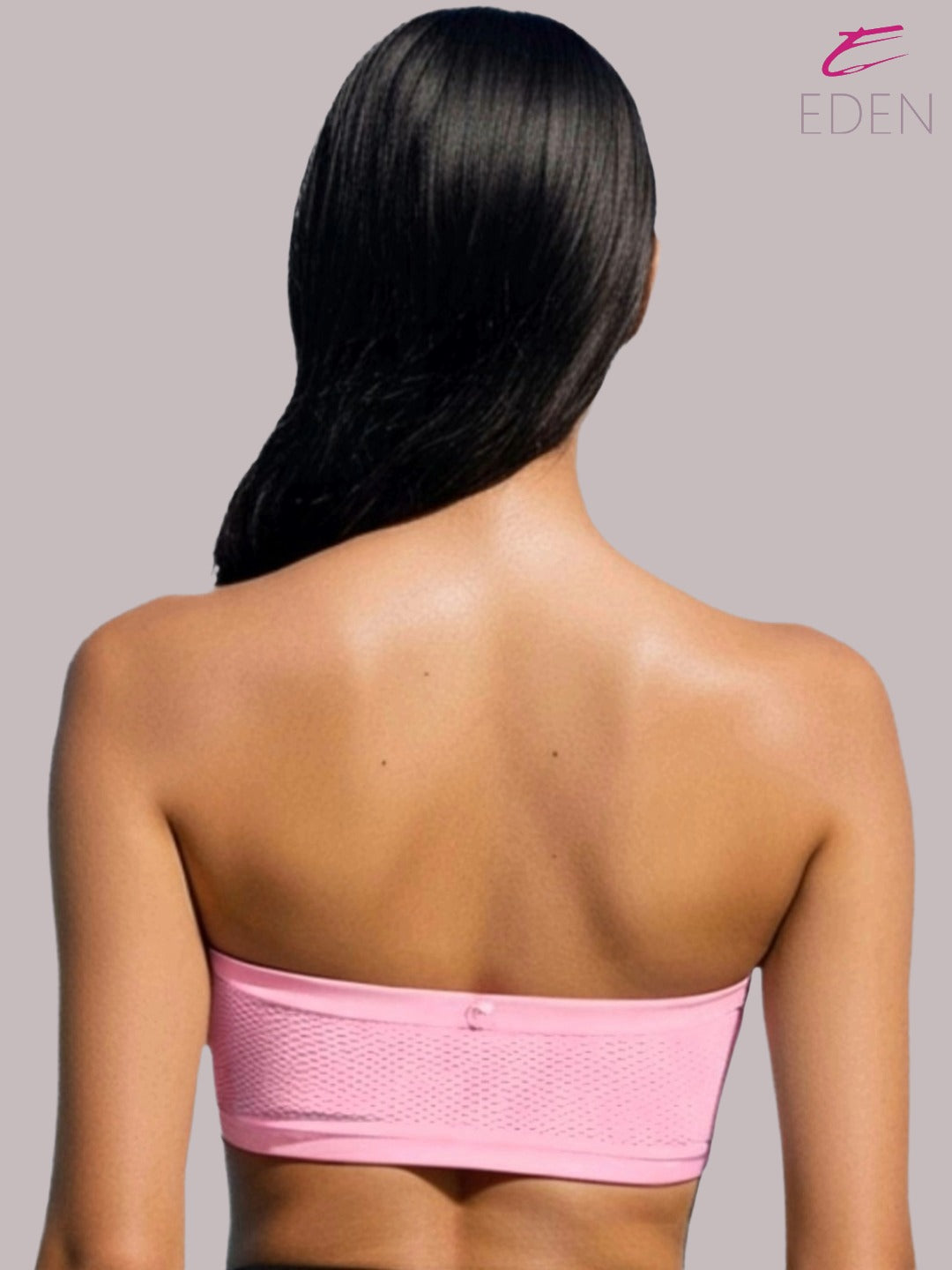 Non Padded, Non-Wired, Simply Soft, Strapless , Seamless, Bandeau Bra ,Slip On ,Nylon,Pink