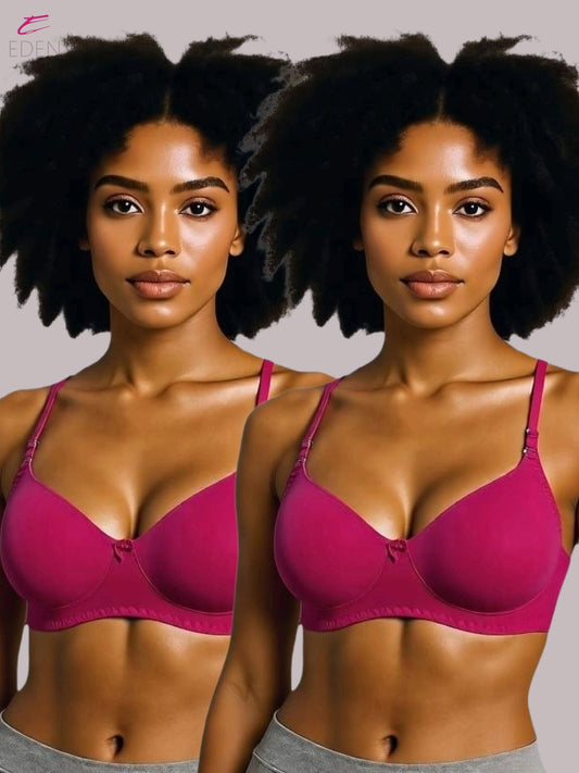 Wirefree ,Non Padded, Cotton ,Medium Coverage, Tshirt Bra ,Magenta