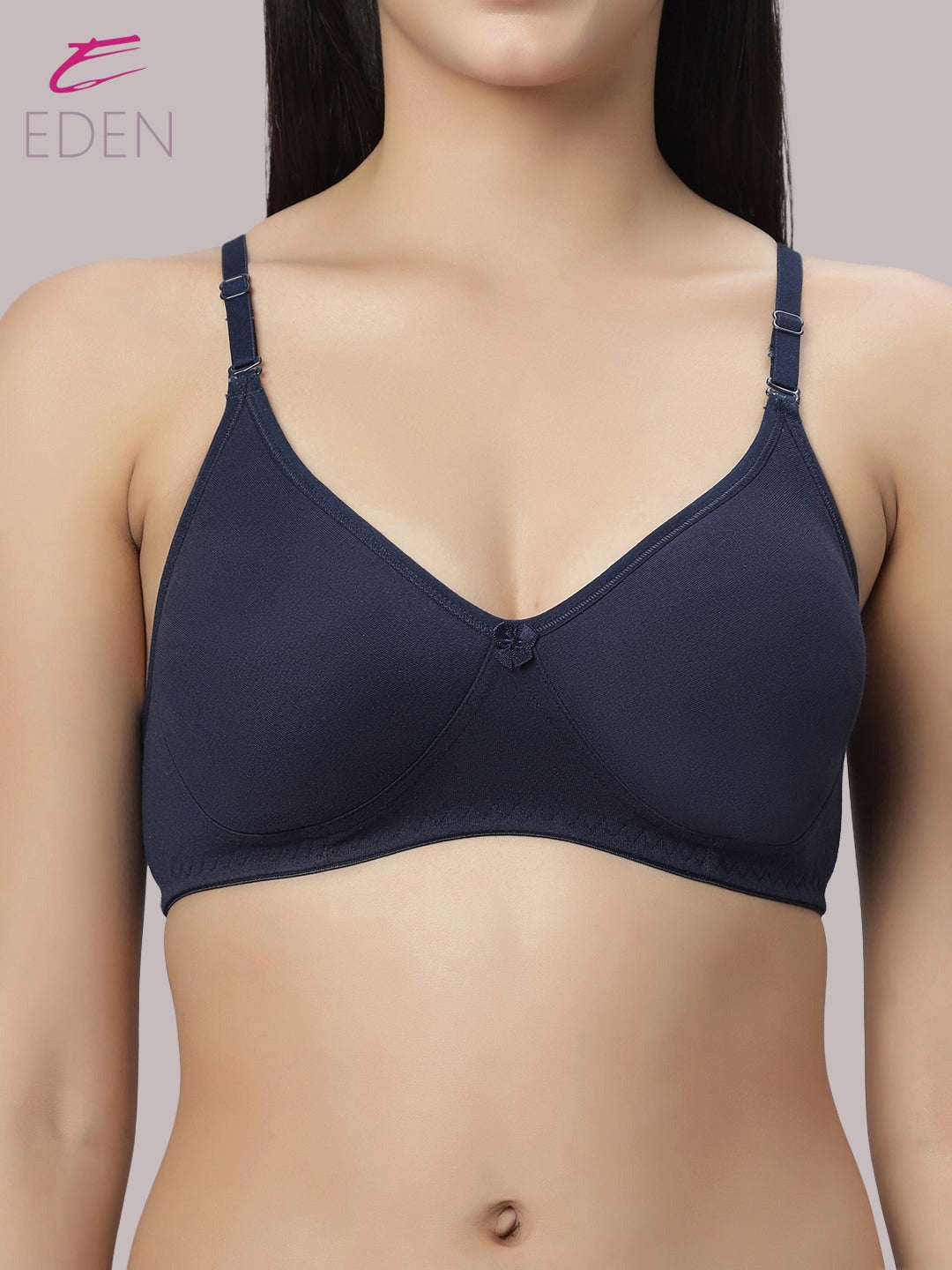 Lightly Padded, Non-Wired ,Simply Soft, T-Shirt Bra,Navyblue
