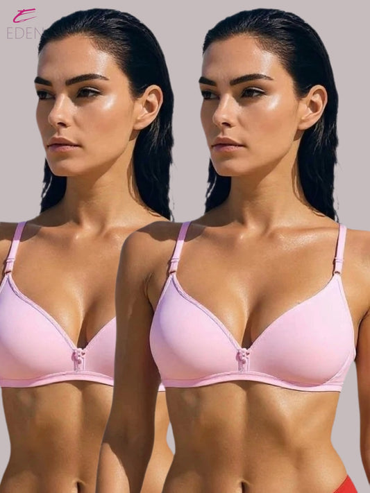 Wirefree, Non Padded, Cotton, Medium Coverage, Tshirt Bra ,Pink
