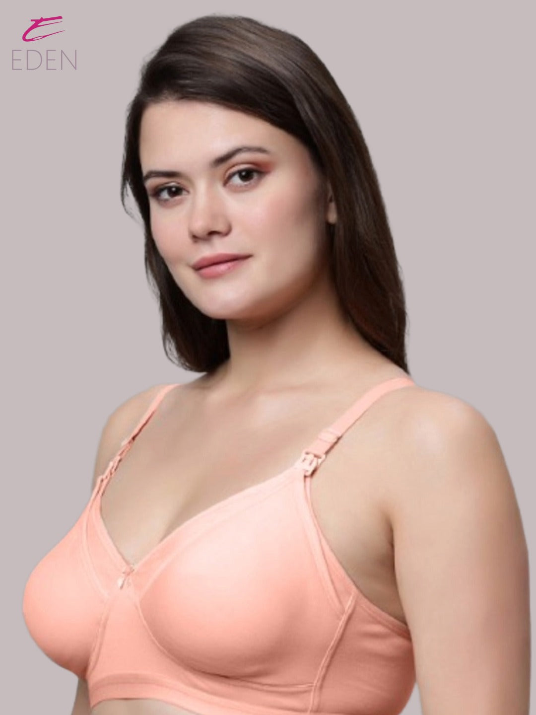 Non Wired, Non-padded ,Full Coverage, Maternity Bra, Peach